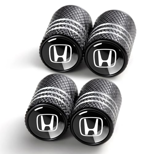Tire Valve Stem Cap Cover for Honda Belt O-Ring Seal Corrosion Resistant,Tire Valve Stem Air Cap 4 Pack Black… - color: Black-7