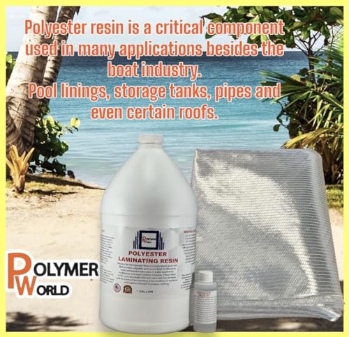 Polymer World- Polyester Resin with Rolled 1708x38x5 Yard Biaxial Cloth, Fiberglass Repair Kits for Boats, Automotive, RV Canoes, Jetski, Snowmobiles, with MEKP… - size: Poly Res 1708x38x5 Yard Biaxial Cloth