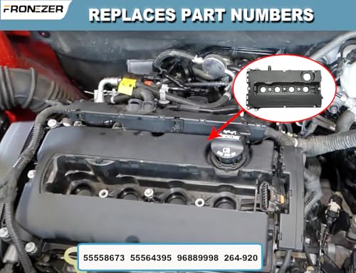 Engine Valve Cover with Gaskets Bolts Oil Filler Cap Compatible with 2011-2020 Chevy Cruze Sonic Trax Aveo, 2008-2009 Saturn Astra, 2009-2010 Pontiac G3 1.6L 1.8L Replace# 55558673 55564395 264-920 - color: Plastic