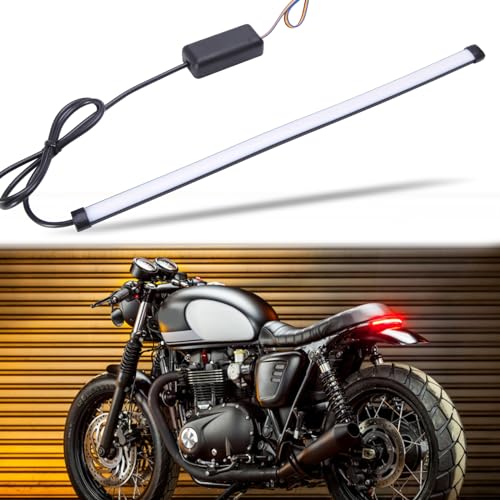 Rich Choices Universal 108 LEDs Strip Motorcycle Tail Lights with Turn Signals Flexible Brake Stop License Plate Lights Integrated for Motorcycle Street Bike ATV - color: White