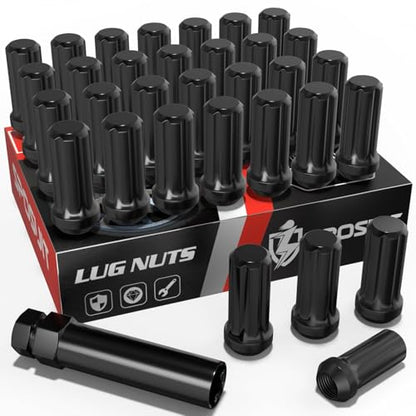 Sposuit 32 Pcs M14x1.5 Black Lug Nuts, 19mm Hex - Replacement for GMC - color: Black, size: M14x1.5, style: 32 Pcs SplineDrive
