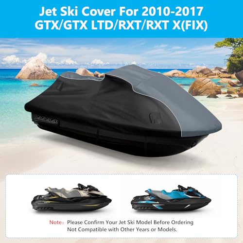Jet Ski Cover for Sea-Doo GTX, GTX Limited, RXT, RXT-X 2010-2017 Waterproof - size: For Sea-doo 2010-2017 GTX、GTX LTD、RXT、RXT X(FIX)