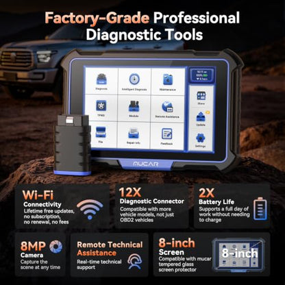 MUCAR VO8 Bidirectional Scan Tool Full System OBD2 Scanner