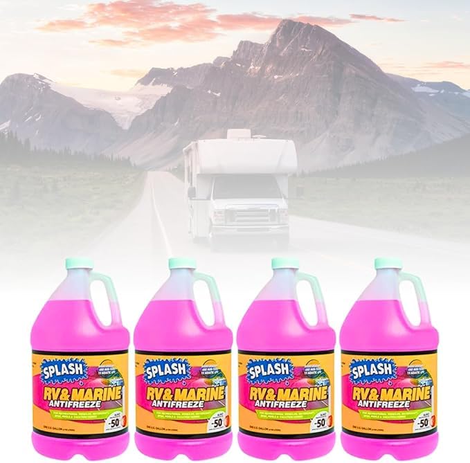 Splash RV/Marine Antifreeze, -50°F Freezing Point, 4 Pack, 4 Gallon