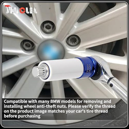 16/10PT Wheel Locking Nut Key for BMW, Anti-Theft Lug Nut Removal - size: 16/10Pt Key