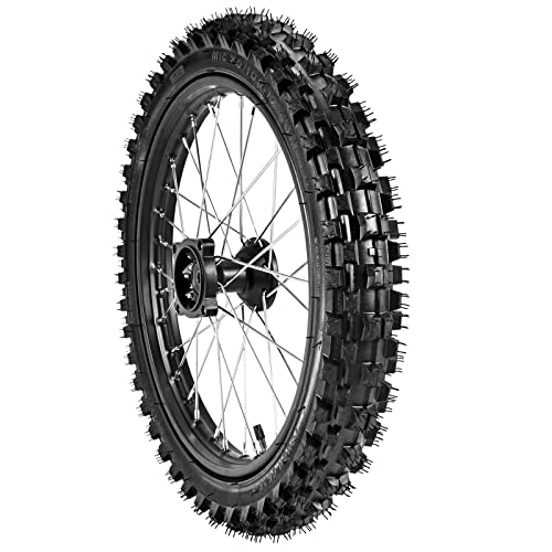 Trkimal 70/100-17 (2.75x17) 1.6x17 Front Wheel Tire and Rim Inner Tube with 15mm Bearing Assembly Motocross Off Road for Dirt Pit Bike (70/100-17(15mm inner bearing)) - size: 70/100-17(15mm bearing)