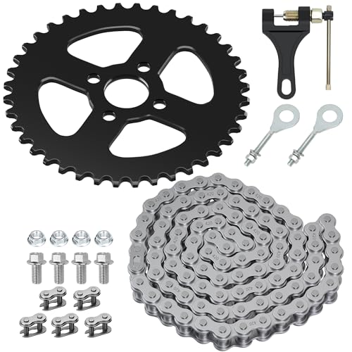 YOXUFA 40 Tooth Sprocket 420 Chain with Rear Drive Chain 90 Links Replacement for Coleman Mini Bike CT200U BT200X CT200U-EX Baja Warrior TrailMaster MB200 Axis M200 Predator 212 196cc 200cc 6.5hp Part