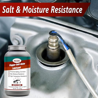Keze Anti Seize Lubricant Copper Grease High Temp Anti-Seize Grease - color: Copper Antiseize Grease, size: 1 Pack-8 OZ