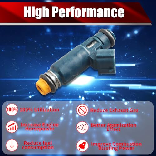 Set of 4 Fuel Injectors 16600-8J010 FJ468 Replacement - size: FJ468