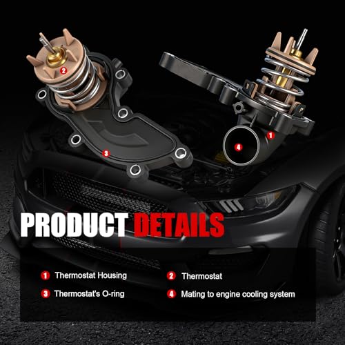 Engine Coolant Thermostat Housing Assembly w/Gasket Compatible with Audi Q5 Q7 A4 A5 A6 A7 A8 Quattro S4 SQ5 Volkswagen Touareg 3.0L,Replaces#06E121111AL 06E121111AD 06E121111P 902-5218 - size: 902-5218