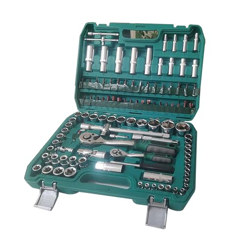 108-Piece Mechanics Tool Kits, CR-V Socket & Driver Set with Case - All-Purpose for Auto Repair & Home DIY
