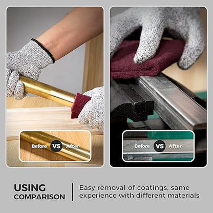 S SATC 6" x 9" 10 Pack General Purpose Scuff Pads,5 Each of Maroon and Gray Automotive Paint Primer Prep Adhesion Scratch Scuff Pads for Woodworking,Automotive Restoration - color: Maroon,Gray
