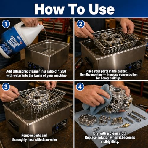 1 Gal Ultrasonic Carburetor & Parts Cleaner Solution - size: 128 Fl Oz (Pack of 1)
