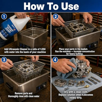 1 Gal Ultrasonic Carburetor & Parts Cleaner Solution - size: 128 Fl Oz (Pack of 1)
