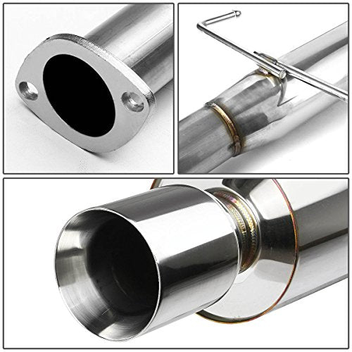 DNA MOTORING CBE-STC04-T2-NRT Stainless Steel Cat Back Exhaust System [Compatible with 04-10 Scion tC Coupe 2.4L] - color: 14mm/Double Walled