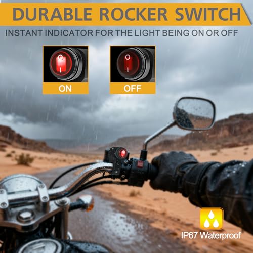 Light Bar Wiring Harness Kit with Motorcycle Handlebar Switch, Rfroad Lighting 12V 40A 2 Lead for Motorcycle UTV Snowmobile Dirt Bike Lights - Fits for 7/8" Handlebars (22mm) - style: 2 Lead