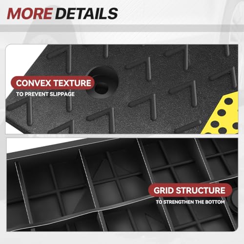 3" Rise Rubber Curb Ramp for Forklift, Driveway Sidewalk, Heavy Duty Car - size: 3" Rise Arrow