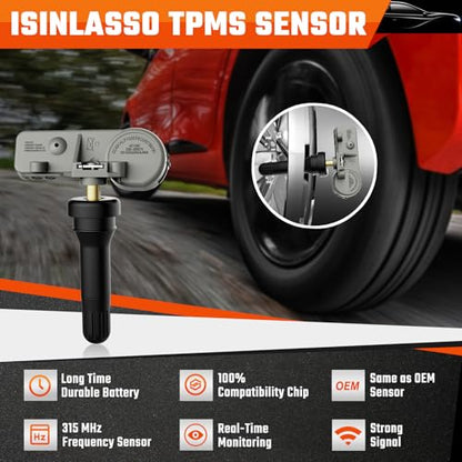 TPMS Sensor, GM 315MHZ Pre-Programmed Tire Pressure Sensors 13581558 4PCS