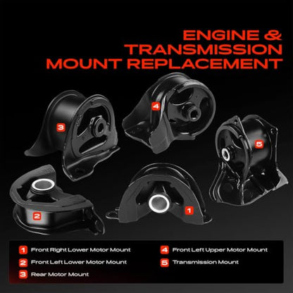 A-Premium Engine Motor Mount and Transmission Mount Kit, Set of 5