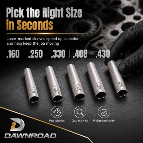 34720 Fuel Injector Seal Installer Kit, 8-Piece PTFE Seal Sizing Tool Set