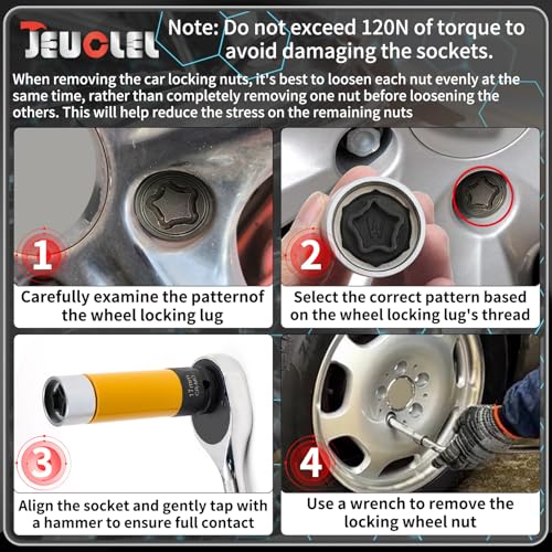 W Wheel Locking Nut Key for Audi, Socket OD 27mm - ID 25mm - size: Socket W