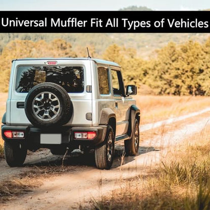 3 Muffler Single Chamber 3.0" Universal Mufflers Performance Race Exhaust Muffler 3.0 inch,Aggressive Sound,Black(3" center in/2.25" dual out/overall 13") - size: 3" center in | 2.25" dual out | Overall 13", style: Center in |Dual out