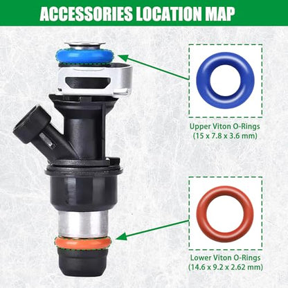 JA&MIU Fuel Injector O-Ring Set, O-Ring Injector Rebuild Kit 2171588 for GM