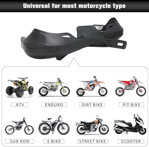 JFG RACING Dirt Bike Handguards for 7/8" and 1 1/8" Bar,Carbon Fiber Pattern - color: gray