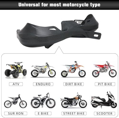 JFG RACING Dirt Bike Handguards for 7/8" and 1 1/8" Bar,Carbon Fiber Pattern - color: gray