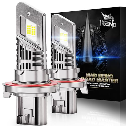 RENO H13 Bulb, 9008 Fog Bulb 800% Brighter High Speed Fan 6500K, Pack of 2 - size: H13