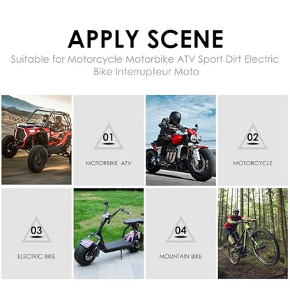Feiteplus Aluminum Alloy Left Motorcycle 7/8" Handlebar Mount Switch Horn Beam Winker Turn Signal Blinker Push Button Motorbike Switches, 20AWG Thicken Wire