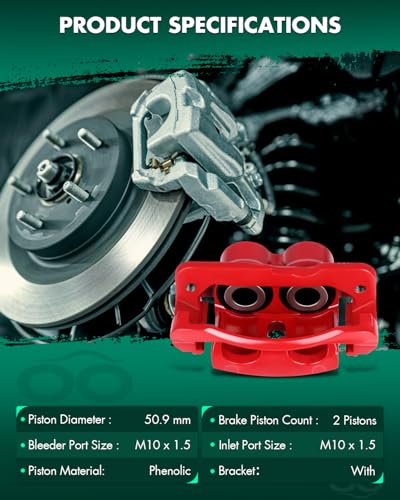 SCITOO 18-B4729 18-B4728 Front Left & Right Brake Calipers With Bracket - size: Front[18-B4729 & 18-B4728]