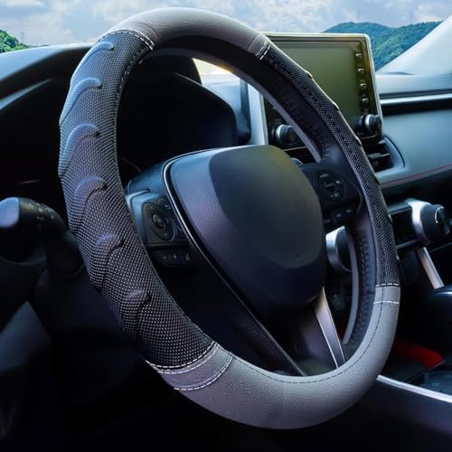 Textured Steering Wheel Cover for Trucks & SUVs, Comfort Grip, 15.5"-16" - style: Steering Cover - Large Size (15.5" - 16")