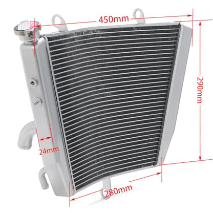 Aluminum Radiator Cooler fit for Suzuki GSXR600 GSX-R750 2011-2024 - color: Silver
