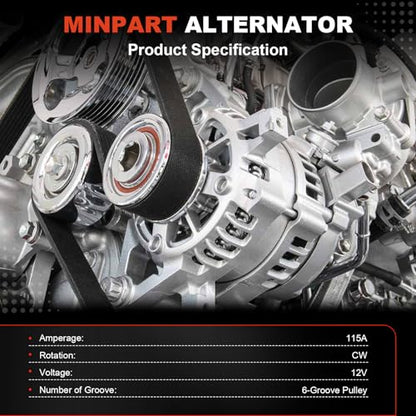 11231 New Alternator Compatible with Jeep for Dodge 115Amp CW - size: 11231