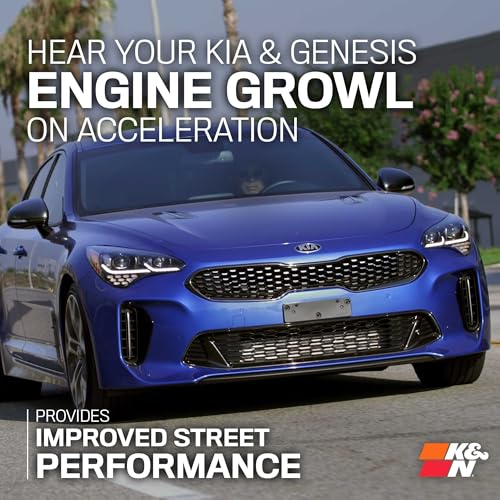 K&N Cold Air Intake System: High-Flow Air Filter, Increase Performance & Acceleration: Compatible with 2018-2025 Genesis/Kia G70, Stinger, 69-5318TS