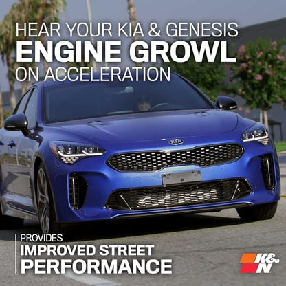 K&N Cold Air Intake System: High-Flow Air Filter, Increase Performance & Acceleration: Compatible with 2018-2025 Genesis/Kia G70, Stinger, 69-5318TS