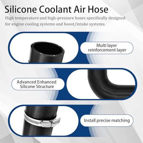 2 inch 90 Degree Silicone Coolant Air Hose 12" Length with 2 Clamps – Turbo Intake Radiator Coupler Hose (2" ID) - color: 90 Degree black, size: 2" ID