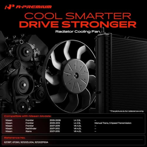 A-Premium A/C Condenser Fan Assembly Compatible with Nissan
