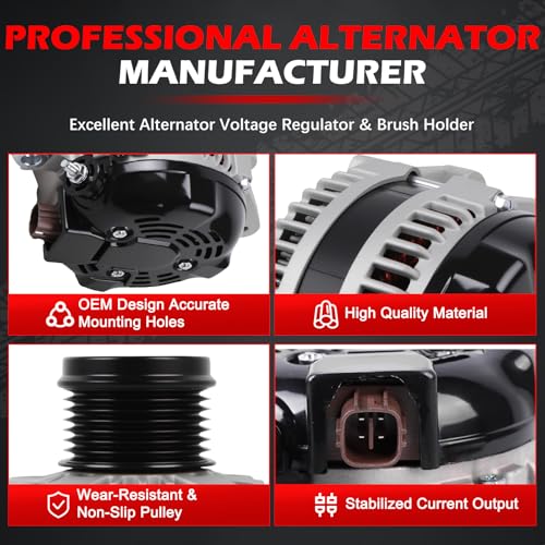 11196 Alternator 150Amp 12V Fit for 2006 GS300 3.0L V6, for 2007-2011 GS350 3.5L V6, for 2006-2013 IS250 Sedan 2.5L V6, Automotive Replacement Alternator OE 11196N 27060-31060 27060-31061 - size: 11196 | 150A