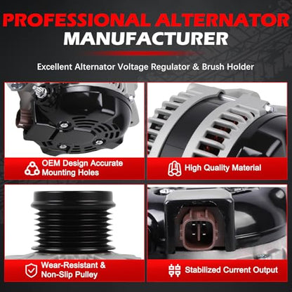 11196 Alternator 150Amp 12V Fit for 2006 GS300 3.0L V6, for 2007-2011 GS350 3.5L V6, for 2006-2013 IS250 Sedan 2.5L V6, Automotive Replacement Alternator OE 11196N 27060-31060 27060-31061 - size: 11196 | 150A