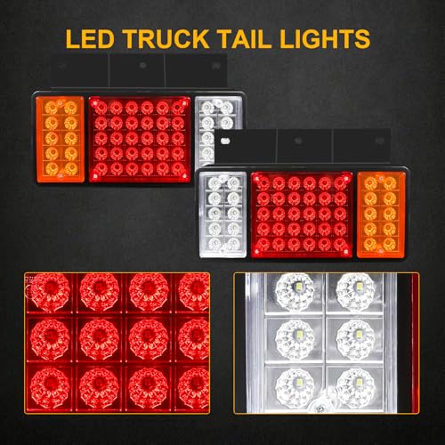 2 Pack 50 LED Trailer Tail Lights Bar Kit, Super Bright Waterproof - color: Tail Lights-F