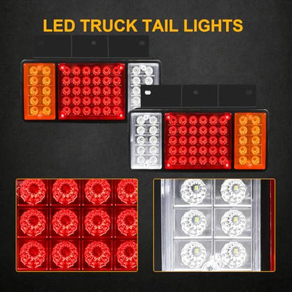 2 Pack 50 LED Trailer Tail Lights Bar Kit, Super Bright Waterproof - color: Tail Lights-F