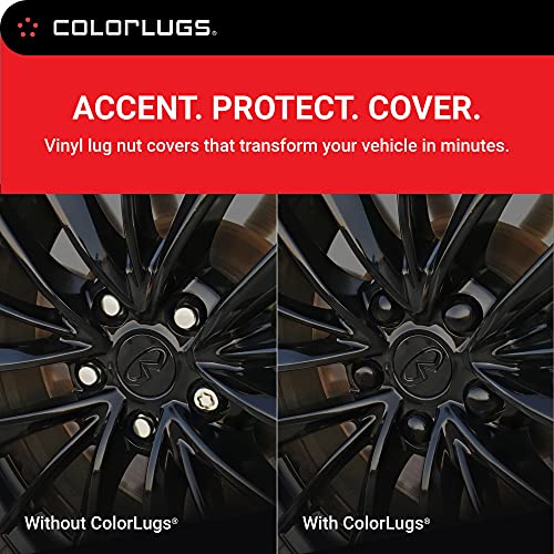 ColorLugs Vinyl Lug Nut Cover | Black | Flexible Fit Wheel Lug Nut Cap | Fits 21-23 mm | Pack of 20 | Includes Deluxe Extractor | Made in the USA - color: Black, size: 21-23 mm