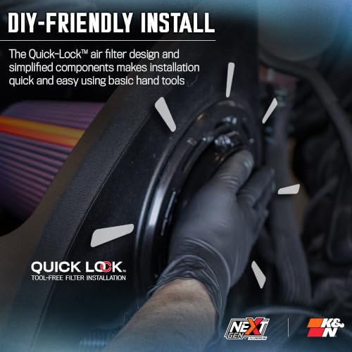 K&N NextGen Aluminum Cold Air Intake System: High-Flow Cotton Filter:2016-2026 Dodge/Jeep Durango/Grand Cherokee WK/Grand Cherokee 70-1572 - style: NextGen Aluminum