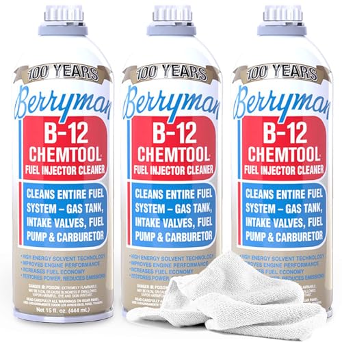 Berryman B-12 Chemtool 0116 (3 Pack) - Fuel Injector Cleaner, 15oz Towel | Carburetor & Fuel System Cleaner Additive for Cars