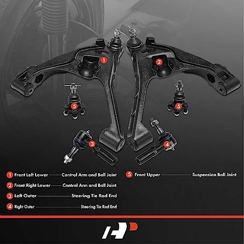 A-Premium 6Pcs Front Suspension Kit, Lower Control Arm, Outer Tie Rod End