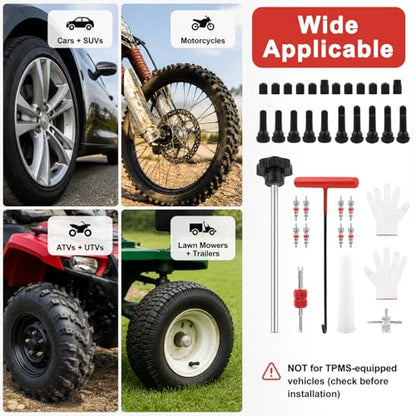 Tire Valve Stem Core Tool Kit for Car Truck ATV Lawn Mower