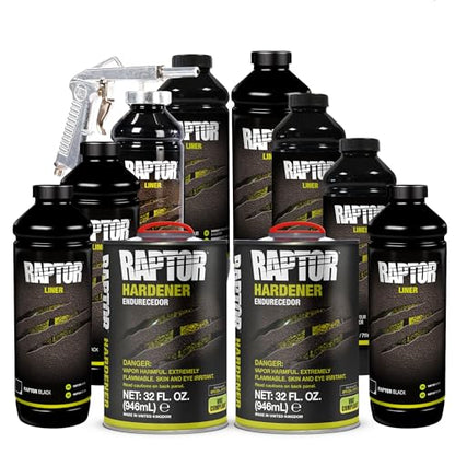U-POL Raptor Black Urethane Spray-On Truck Bed Liner Kit, 8 Litres