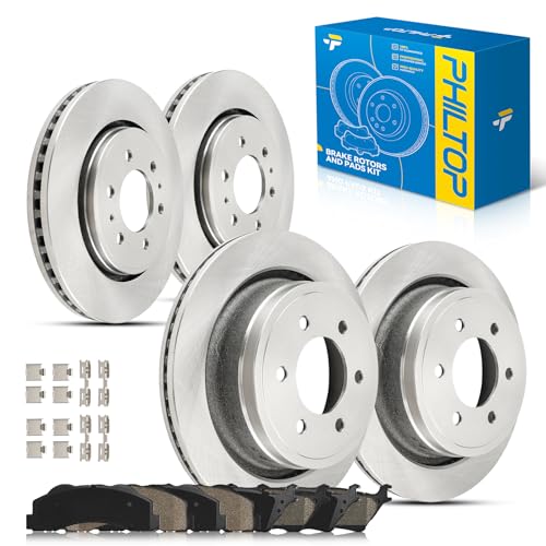 PHILTOP Front & Rear Brake Kit for Ford F150 2012-2020 - size: 13.78" inch (350mm) Front,13.70" inch (348mm) Rear